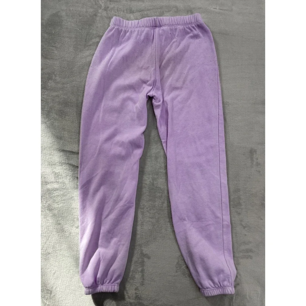 Firehouse Sweatshirt Pants Set Girls Size L Purple Rainbow Heart Made in USA